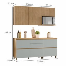 Cozinha Modulada 4 Peças Ripado  100% Mdf Rainha - 3