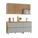 Ver imagem 3 de Cozinha Modulada 4 Peças Ripado 100% MDF Rainha Verde/Nature