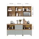 Ver imagem 5 de Cozinha Modulada 4 Peças Ripado 100% MDF Rainha Verde/Nature