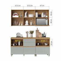 Cozinha Modulada 4 Peças Ripado  100% Mdf Rainha - 4