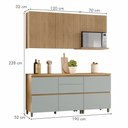 Ver imagem 4 de Cozinha Modulada 4 Peças Ripado 100% MDF Rainha Verde/Nature