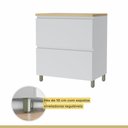 Ver mais imagens de Cozinha Modulada 4 Peças Ripado 100% MDF Rainha Branco/Nature