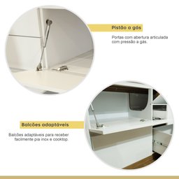 Cozinha Modulada 4 Peças Ripado  100% Mdf Rainha - 16