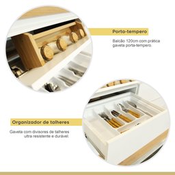 Cozinha Modulada 4 Peças Ripado  100% Mdf Rainha - 18