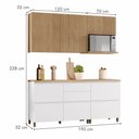 Ver imagem 5 de Cozinha Modulada 4 Peças Ripado 100% MDF Rainha Branco/Nature
