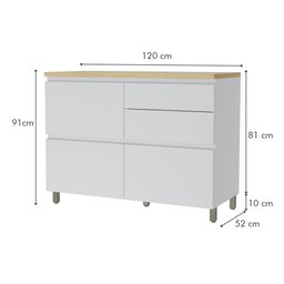 Cozinha Modulada 4 Peças Ripado  100% Mdf Rainha - 15