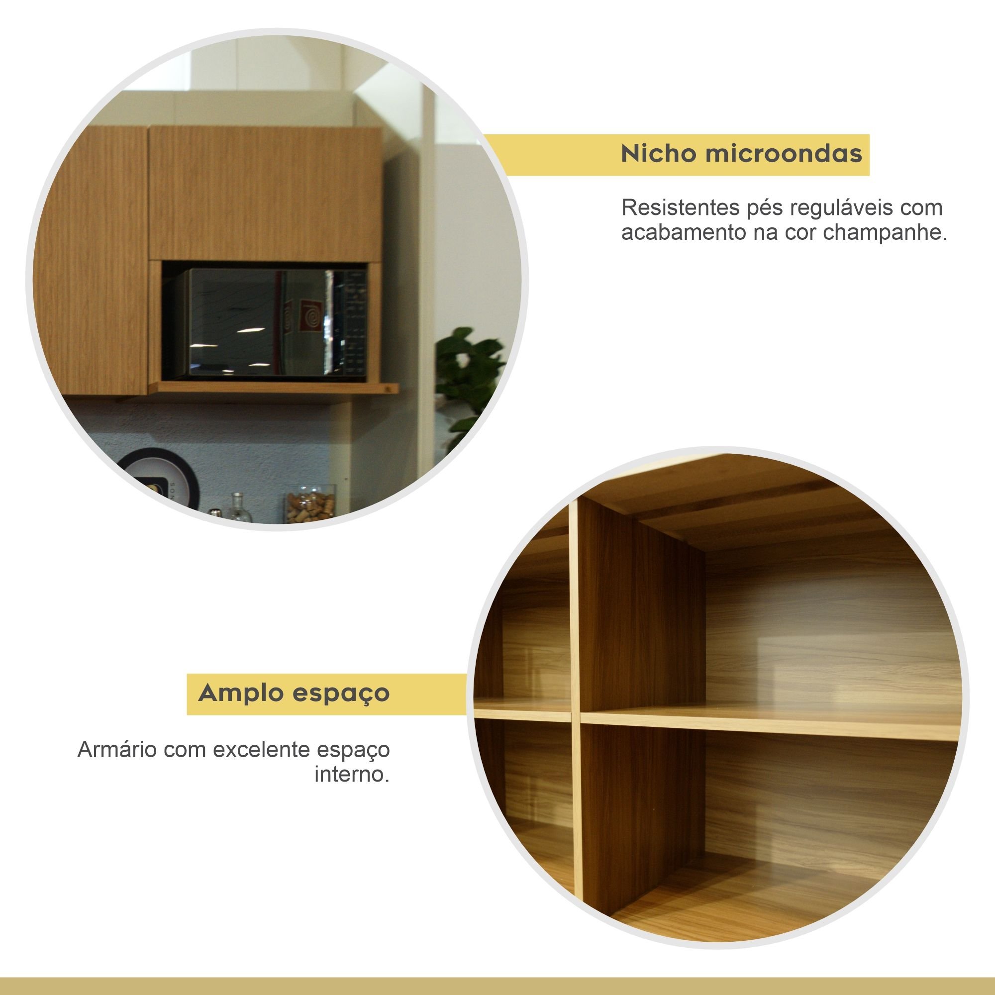 Cozinha Modulada 4 Peças Ripado  100% Mdf Rainha - 6