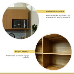 Cozinha Modulada 4 Peças Ripado  100% Mdf Rainha - 6