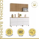 Ver imagem 6 de Cozinha Modulada 4 Peças Ripado 100% MDF Rainha Branco/Nature