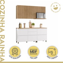 Cozinha Modulada 4 Peças Ripado  100% Mdf Rainha - 5
