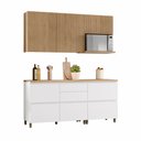 Ver imagem 3 de Cozinha Modulada 4 Peças Ripado 100% MDF Rainha Branco/Nature
