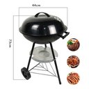Ver imagem 3 de Churrasqueira Móvel Portátil com Rodas 44cm Grande Carvão:preto