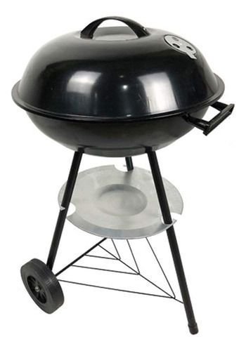 Churrasqueira Móvel Portátil com Rodas 44cm Grande Carvão:preto