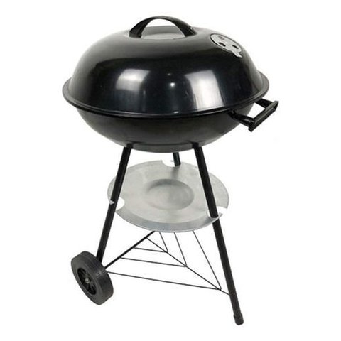 Churrasqueira Móvel Portátil com Rodas 44cm Grande Carvão:preto