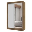 Ver imagem 2 de Guarda-roupa Solteiro 2 Portas de Correr com Espelho 2 Gavetas Rustic/branco Vivare Madesa Rustic/