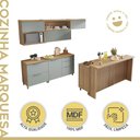 Ver imagem 2 de Cozinha Modulada 8 Peças Com 3 Armários Aéreos 4 Balcões 1 Painel De Ilha Ripado 100% Mdf Marquesa Gourmet