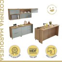 Ver imagem 2 de Cozinha Modulada 8 Peças Com 3 Armários Aéreos 4 Balcões 1 Painel De Ilha Ripado  100% Mdf Marquesa Gourmet