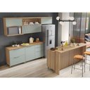 Ver imagem 1 de Cozinha Modulada 8 Peças Com 3 Armários Aéreos 4 Balcões 1 Painel De Ilha Ripado 100% Mdf Marquesa Gourmet