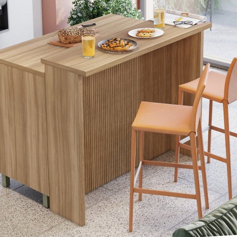 Painel Ilha Ripado Canelado 120cm 100% MDF Nature