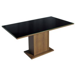 Conjunto Sala de Jantar Mesa Tampo de Vidro 6 Cadeiras Preto/rustic Francine Madesa - 5