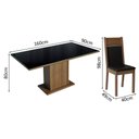 Ver imagem 3 de Conjunto Sala de Jantar Mesa Tampo de Vidro 6 Cadeiras Preto/rustic Francine Madesa