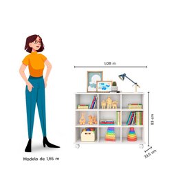 Estante Baixa Nicho com Rodízios 108cm - 5