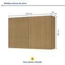 Ver imagem 4 de Armário Aéreo 2 Portas 120cm Ripado 100% MDF Rainha Marrom/Nature