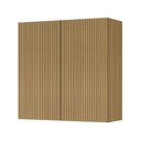 Ver imagem 3 de Armário Aéreo 2 Portas 80cm Ripado 100% MDF Rainha Marrom/Nature