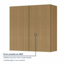 Ver imagem 6 de Armário Aéreo 2 Portas 80cm Ripado 100% MDF Rainha Marrom/Nature
