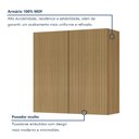 Ver imagem 5 de Armário Aéreo 2 Portas 80cm Ripado 100% MDF Rainha Marrom/Nature