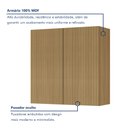 Ver imagem 5 de Armário Aéreo 2 Portas 80Cm Ripado  100% Mdf Rainha