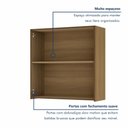 Ver imagem 7 de Armário Aéreo 2 Portas 80cm Ripado 100% MDF Rainha Marrom/Nature