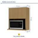 Ver imagem 4 de Armário Aéreo Micro 1 Porta Basculante 70Cm Ripado 100% Mdf Rainha