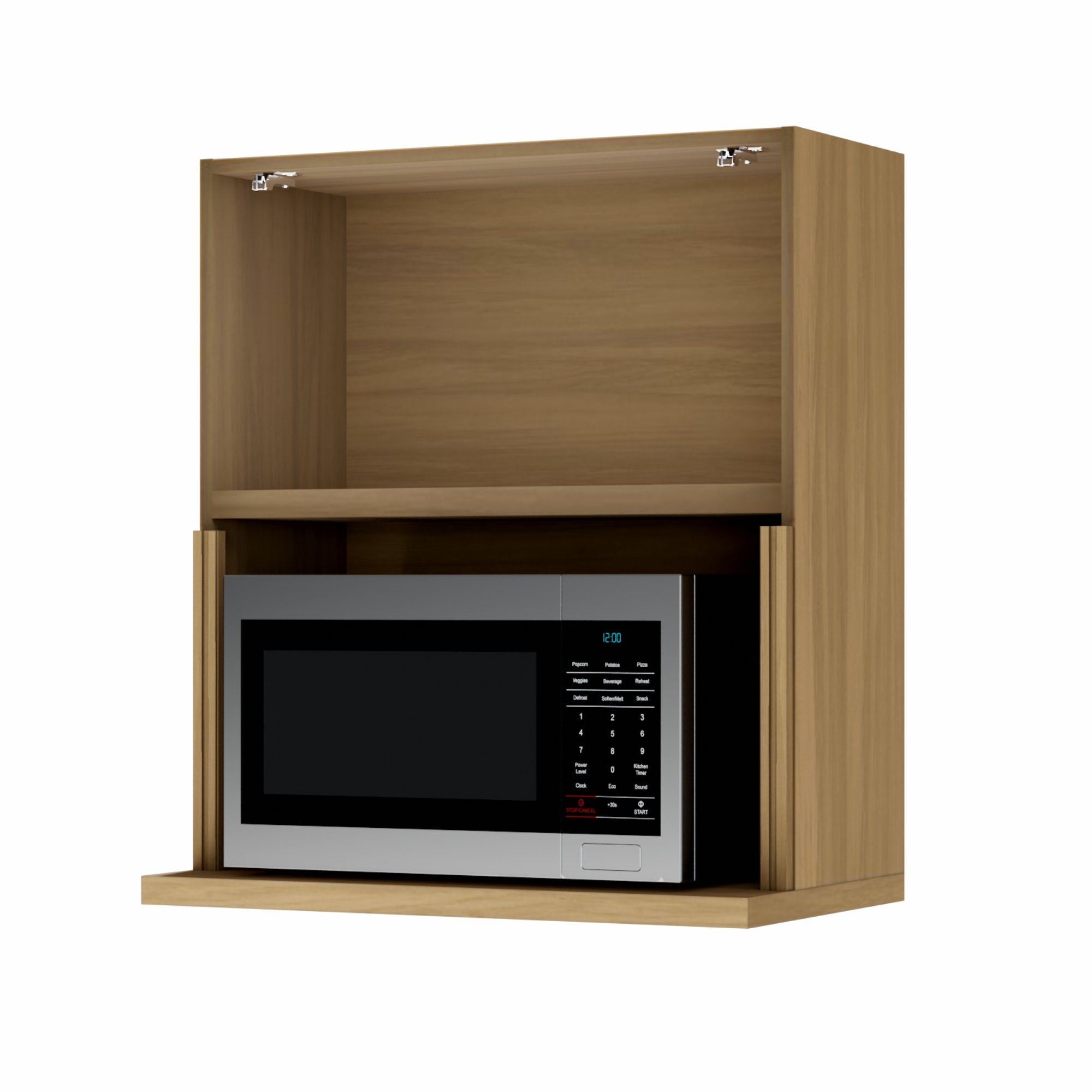 Armário Aéreo Micro 1 Porta Basculante 70Cm Ripado  100% Mdf Rainha - 9