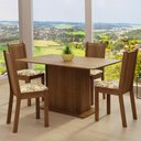 Ver imagem 1 de Conjunto Sala de Jantar Madesa Luana Mesa Tampo de Madeira com 4 Cadeiras - Rustic/lírio Bege