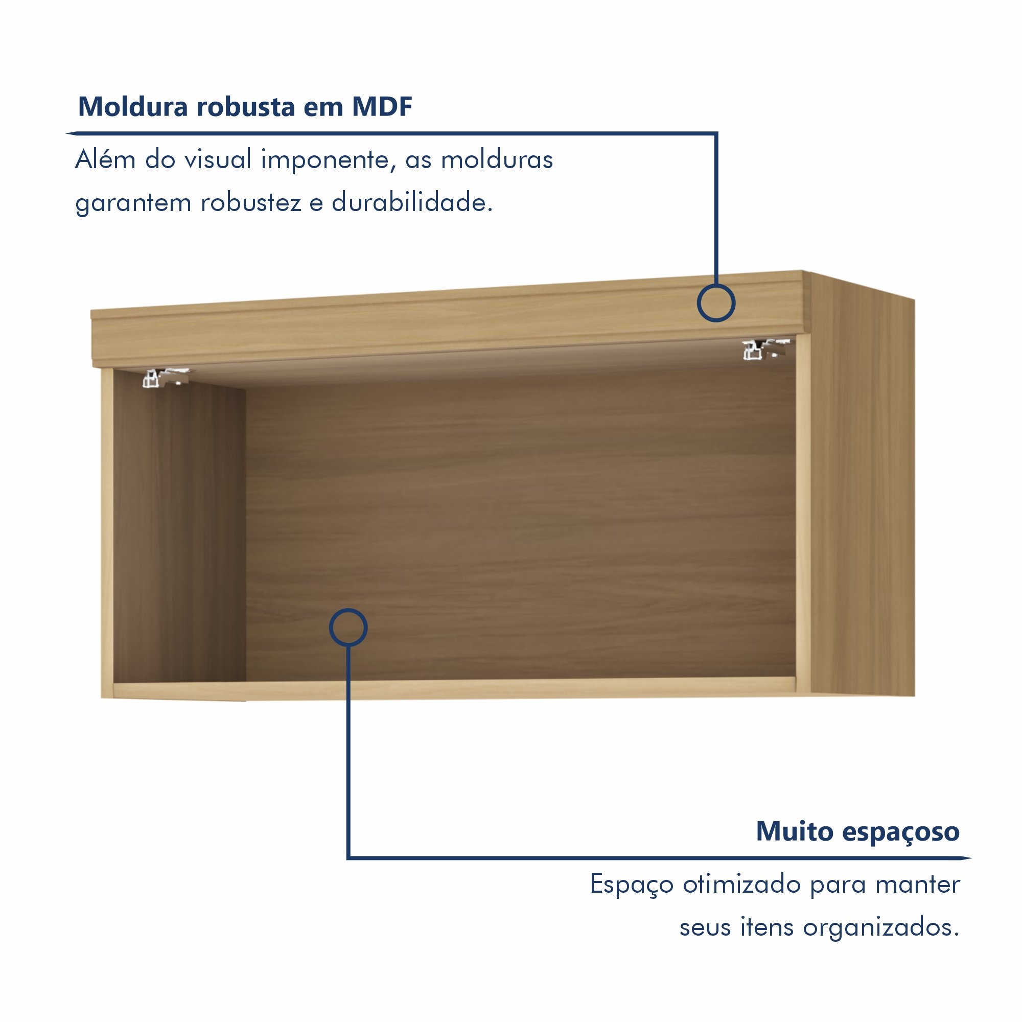 Armário 1 Porta Basculante Marquesa 80Cm  100% Mdf - 2