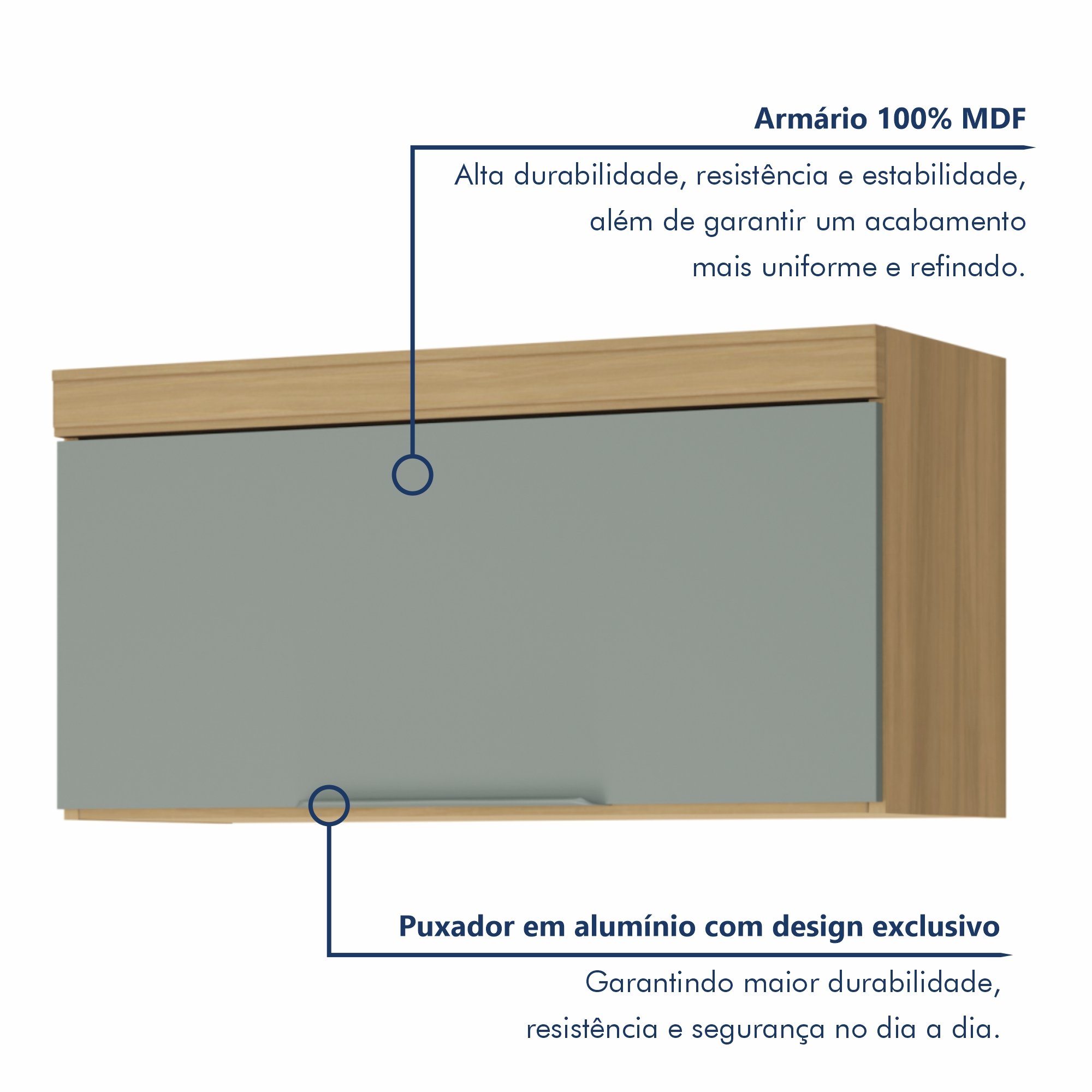 Armário 1 Porta Basculante Marquesa 80Cm  100% Mdf - 3