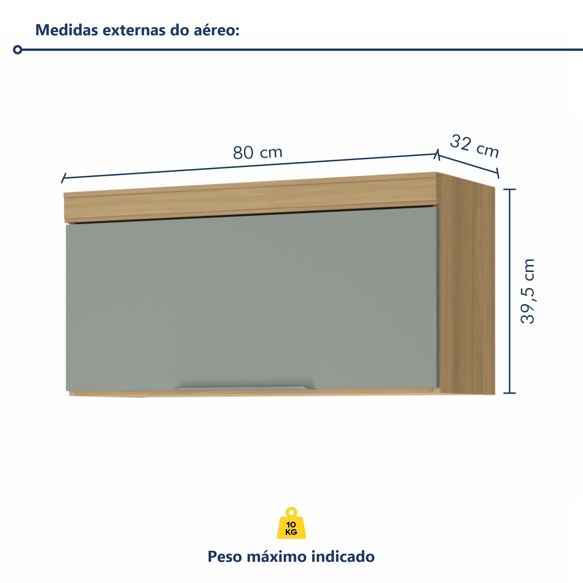 Armário 1 Porta Basculante Marquesa 80Cm  100% Mdf - 5