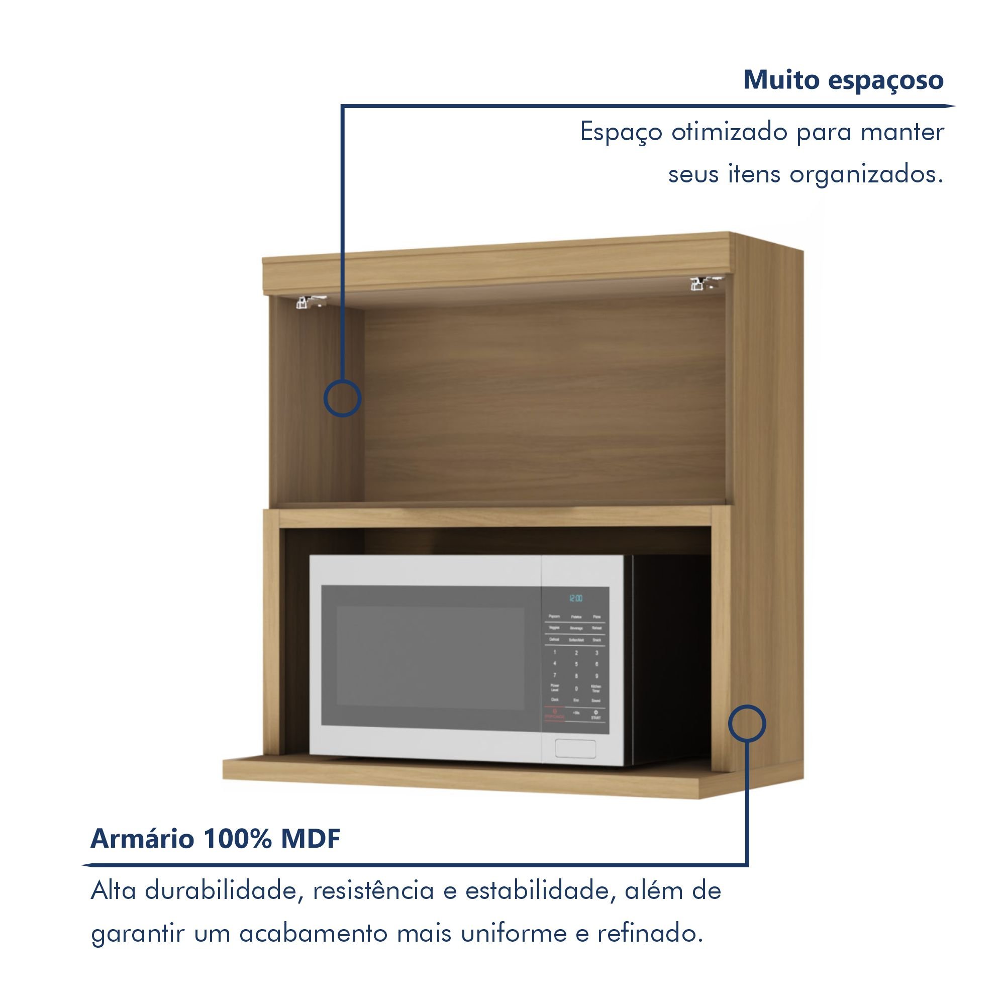 Armário Aéreo 1 Porta Marquesa  100% Mdf - 5