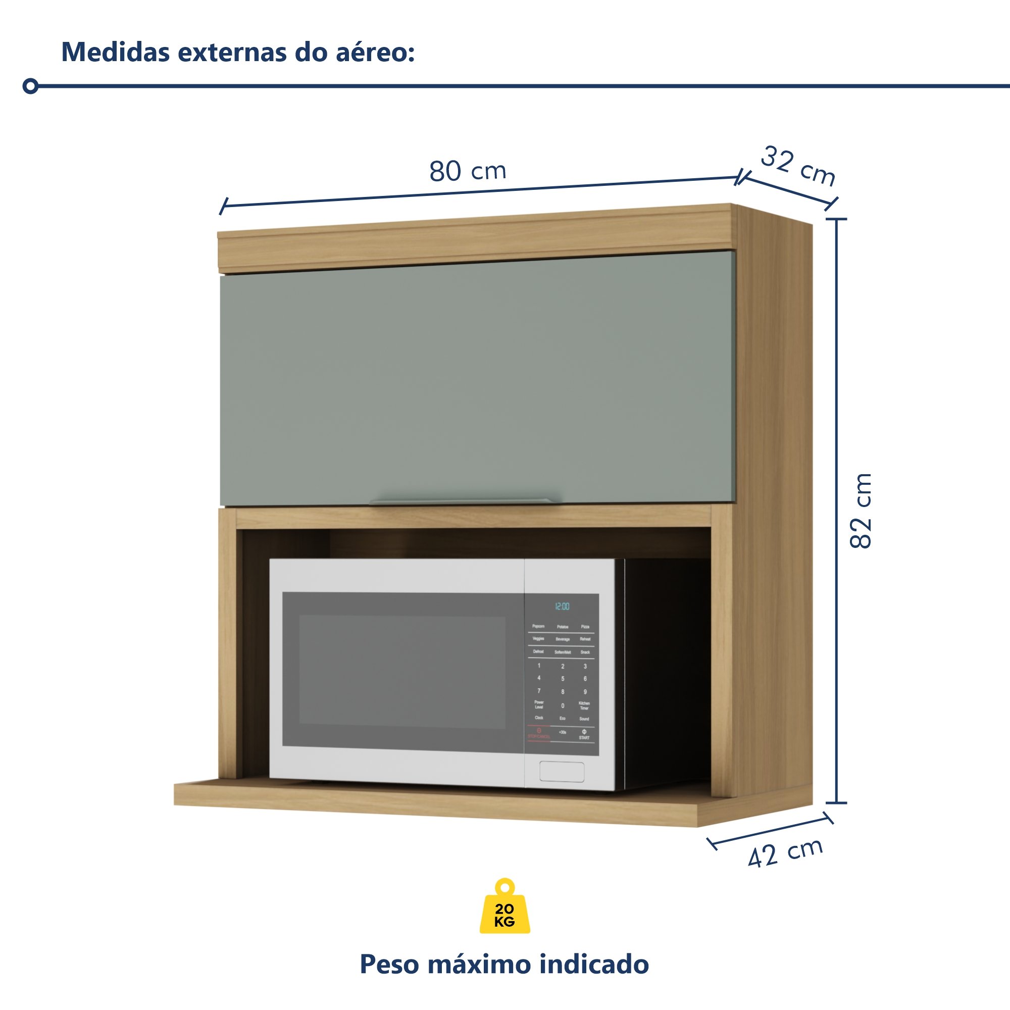 Armário Aéreo 1 Porta Marquesa  100% Mdf - 6