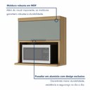 Ver imagem 2 de Armário Aéreo 1 Porta Marquesa 100% MDF Marrom/Nature/Verde