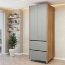 Ver imagem 1 de Paneleiro 2 Portas 2 Gavetas 70cm 100% MDF Rainha Verde/Nature