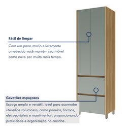 Paneleiro 2 Portas 2 Gavetas 70Cm  100% Mdf Rainha - 7