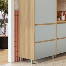 Paneleiro 2 Portas 2 Gavetas 70Cm  100% Mdf Rainha - 9