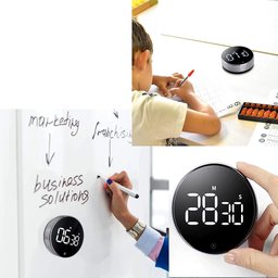 Temporizador Magnético Cronômetro Superfícies Metal Painel Digital Rotação Timer Redondo - 2
