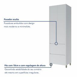 Paneleiro 2 Portas 2 Gavetas 70Cm  100% Mdf Rainha - 6