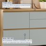Balcão 1 Porta Basculante 4 Gavetas 120Cm  100% Mdf Rainha - 3