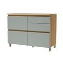 Ver imagem 3 de Balcão 1 Porta Basculante 4 Gavetas 120cm 100% MDF Rainha Verde/Nature