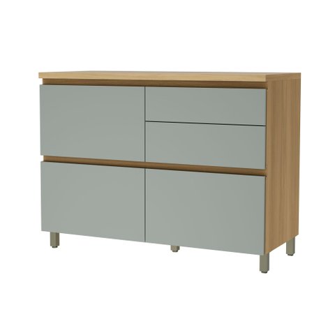 Balcão 1 Porta Basculante 4 Gavetas 120Cm  100% Mdf Rainha