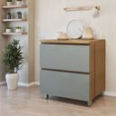Ver imagem 1 de Balcão 1 Porta Basculante 1 Gaveta 70cm 100% MDF Rainha Verde/Nature